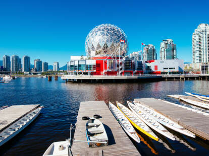 Vancouver skyline on a cloudless summer day in Canada