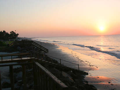 A sunrise over the beach on St. Simons Island, Georgia