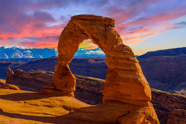 red rock formation in arches national park