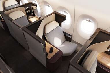 The Qantas Business Class cabin