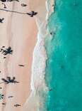 Aerial view of Punta Cana's turquoise beaches in the Dominican Republic.